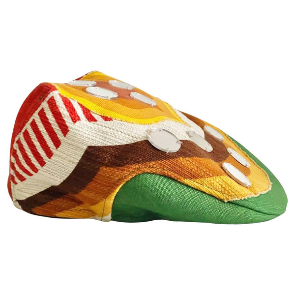 2000s miu miu Multicolor Linen Cotton Flat Cap with glass details - STYLE-CHNGR