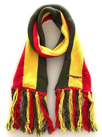2000s CHRISTIAN DIOR RASTA COLLECTION MERINOS WOOL LOGO FRINGE SCARF - STYLE-CHNGR