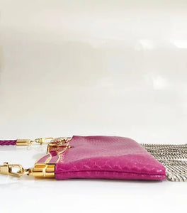 GUCCI BROADWAY SWAROVSKI FRINGED WATERSNAKE CLUTCH BAG - STYLE-CHNGR