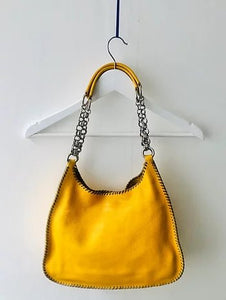 2000s PRADA YELLOW Mandras LEATHER HOBO Shoulder bag - STYLE-CHNGR