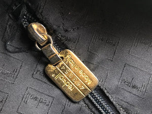 1980s MOSCHINO LOGO LETTERING NYLON BUCKET BAG - STYLE-CHNGR
