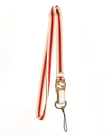 2000s GUCCI INTERLOCKING METAL LOGO PHONE AND KEY LANYARD - STYLE-CHNGR