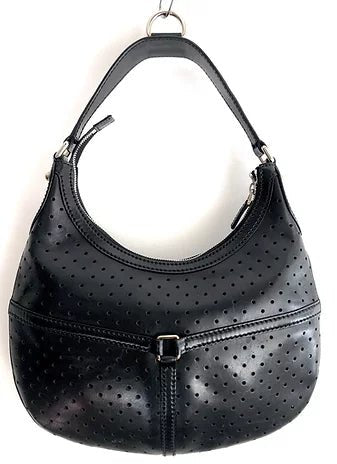 1990s GUCCI BLACK LEATHER GG HOBO BAG - STYLE-CHNGR