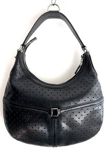 1990s GUCCI BLACK LEATHER GG HOBO BAG - STYLE-CHNGR