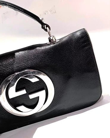 2000s GUCCI BLACK LEATHER BLONDIE FLAP BAG - STYLE-CHNGR