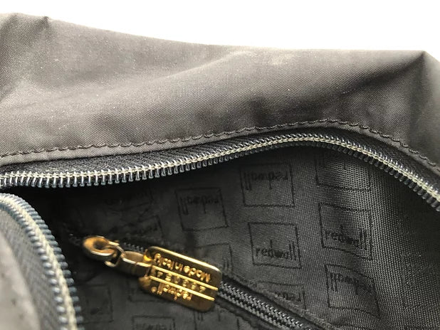 1980s MOSCHINO LOGO LETTERING NYLON BUCKET BAG - STYLE-CHNGR