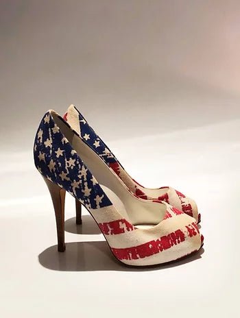 2000s Giuseppe Zanotti American flag platform heels pumps - STYLE-CHNGR