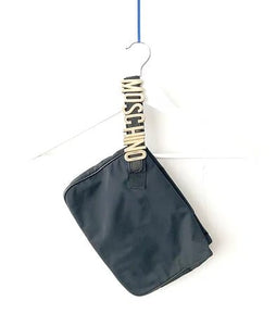 1980s MOSCHINO LOGO LETTERING NYLON BUCKET BAG - STYLE-CHNGR