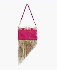 GUCCI BROADWAY SWAROVSKI FRINGED WATERSNAKE CLUTCH BAG - STYLE-CHNGR