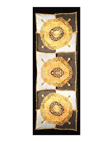 2000s VERSACE MEDUSA PRINT SILK CHIFFON SHAWL SCARF - STYLE-CHNGR