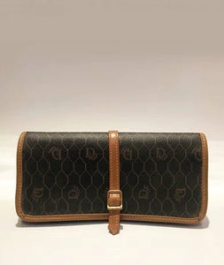 1980s CHRISTIAN DIOR MONOGRAM JEWELLERY WRAP LEATHER PURSE - STYLE-CHNGR