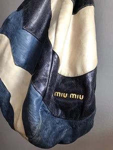 2000s miu miu WAVE MULTI COLOUR DIAMOND SHOULDER Hobo BAG - STYLE-CHNGR
