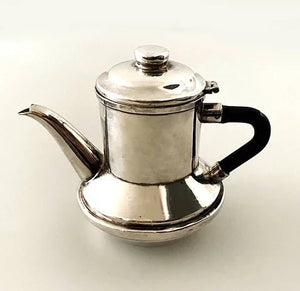 CHRISTIAN DIOR MID-CENTURY SILVER PLATED COFFEE POT - STYLE-CHNGR