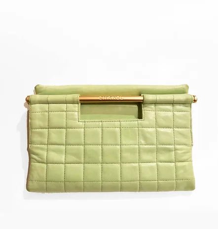 CHANEL QUILTED MINT GREEN TOP HANDLE FLAP TOTE BAG - STYLE-CHNGR