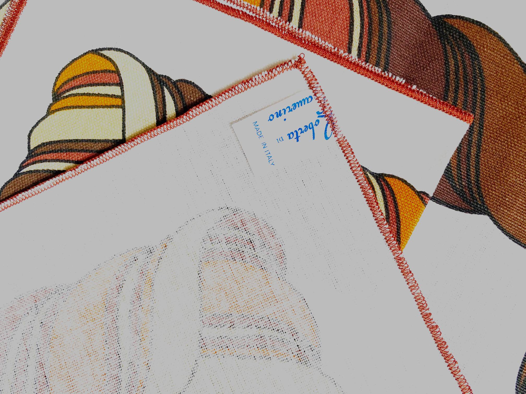 1980s Roberta di Camerino Print Linen Placemats - STYLE-CHNGR