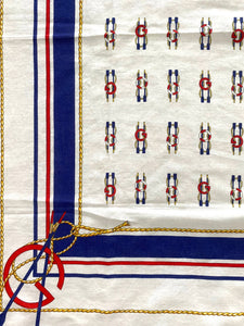 1980s GUCCI NAUTICAL PRINT COTTON SQUARE NECK SCARF - STYLE-CHNGR