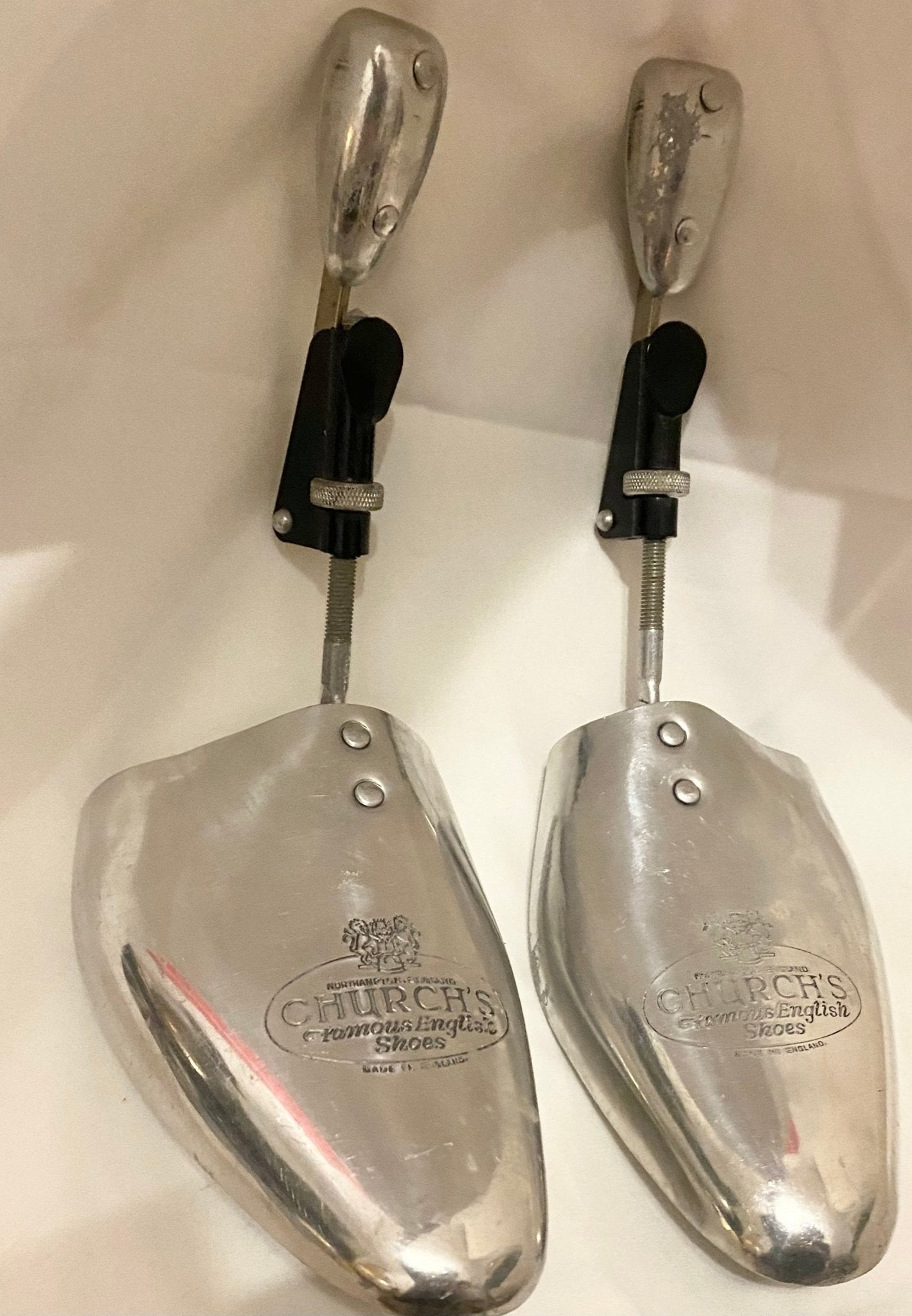 Mid-Century Church's Silver Tone Shoe Tree Steel Stretchers - STYLE-CHNGR