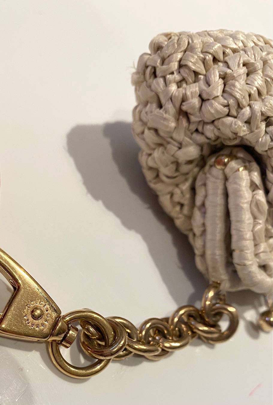 2000s Dolce & Gabbana Zip Coin Wicker Purse Key Ring - STYLE-CHNGR