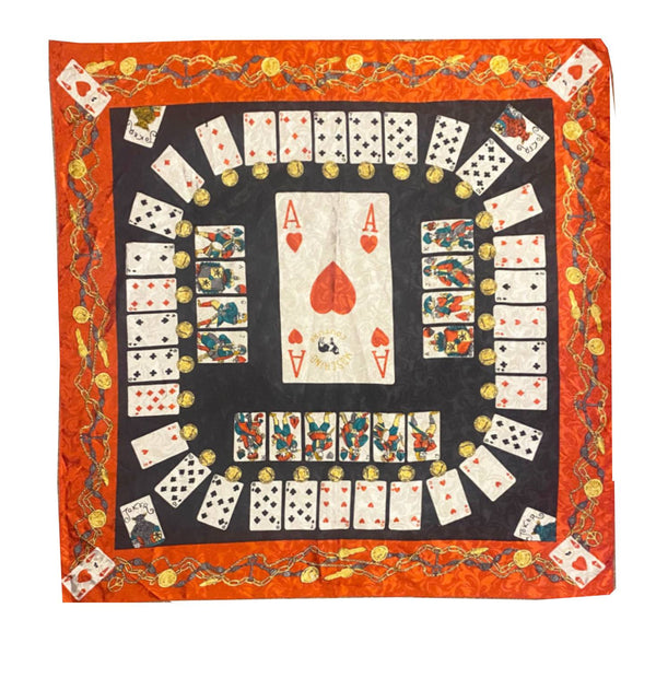 1990s Moschino Playing Cards Print Scarf - STYLE-CHNGR
