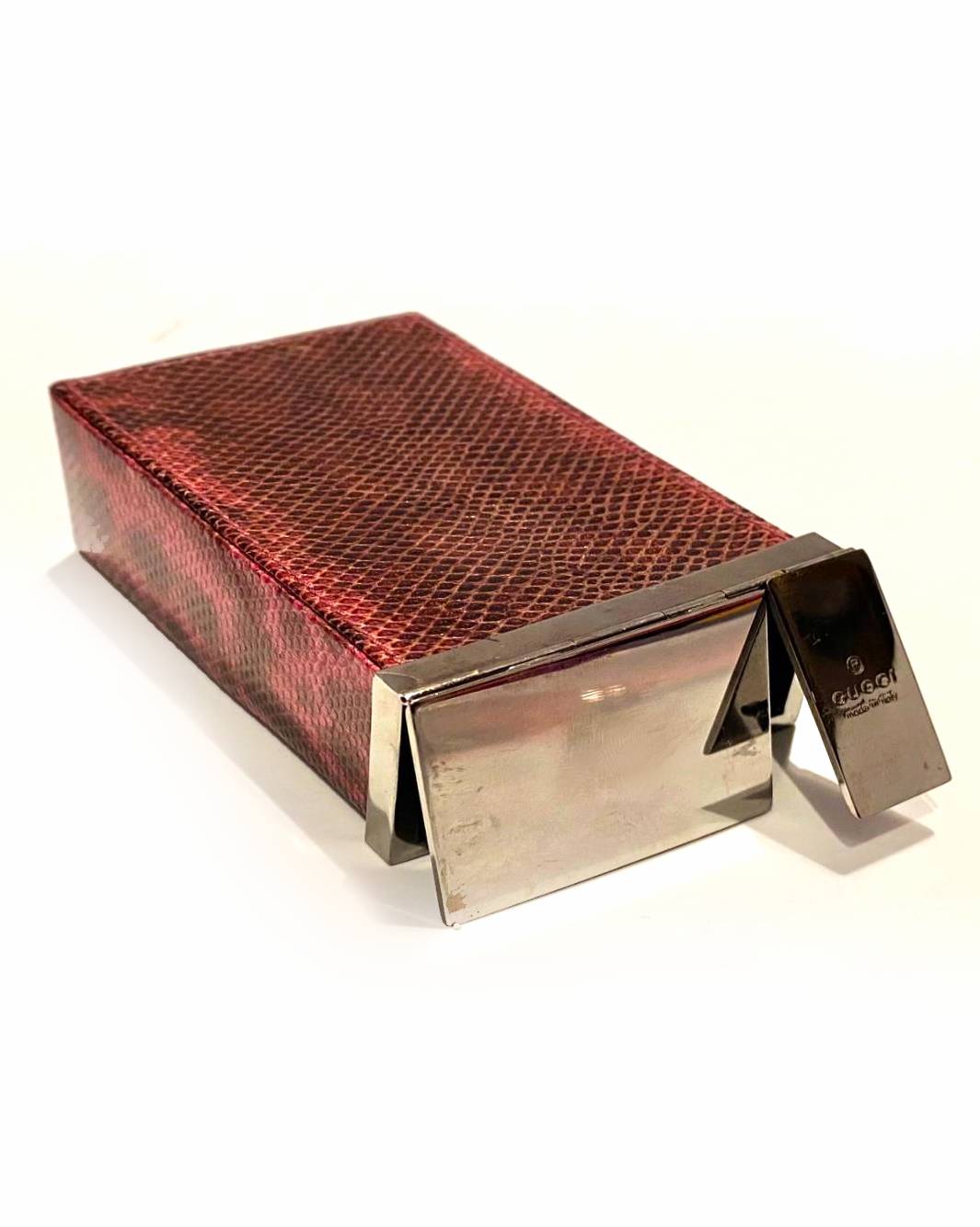 2000s Tom Ford for Gucci Snake Print Leather Cigarette Case Box - STYLE-CHNGR