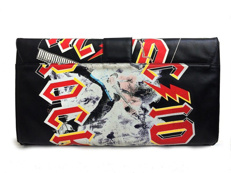 1990s DOLCE & GABBANA ROCK  BAND BLACK LARGE ENVELOPPE BAG - STYLE-CHNGR