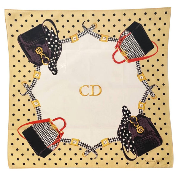 1990s Christian Dior Cabbage Bag Houndstooth Print Scarf - STYLE-CHNGR