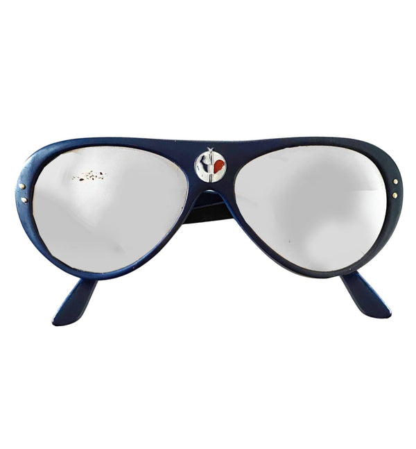 Late 1970S ROSSIGNOL MIRRORED NAVY BLUE SUNGLASSES - STYLE-CHNGR